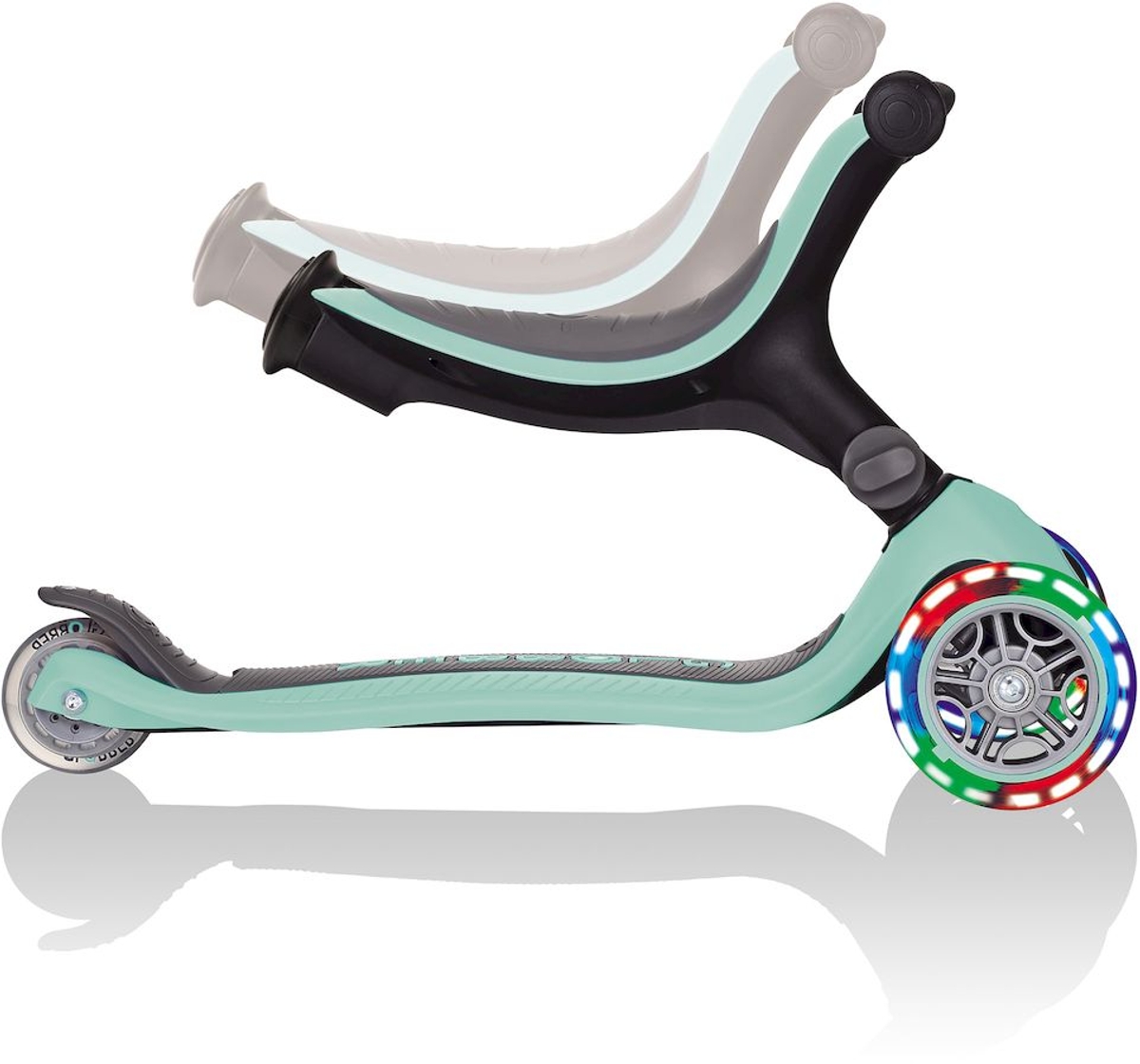 Globber Go Up Foldable Plus Lights Pastel 3-in-1 step - Mint