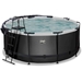 EXIT Black Leather zwembad - 360 x 122 cm - met zandfilterpomp, trap en overkapping 