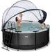 EXIT Black Leather zwembad - 360 x 122 cm - met zandfilterpomp, trap en overkapping 