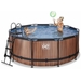 EXIT Wood zwembad - 360 x 122 cm - met zandfilterpomp, trap en overkapping