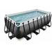 EXIT Black Leather zwembad - 400 x 200 x 122 cm - met zandfilterpomp, trap en overkapping