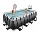EXIT Black Leather zwembad - 400 x 200 x 122 cm - met zandfilterpomp, trap en overkapping
