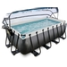 EXIT Black Leather zwembad - 400 x 200 x 122 cm - met zandfilterpomp, trap en overkapping