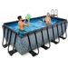 EXIT Stone zwembad - 400 x 200 x 122 cm - met zandfilterpomp, trap en overkapping