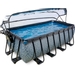 EXIT Stone zwembad - 400 x 200 x 122 cm - met zandfilterpomp, trap en overkapping