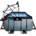 EXIT Stone zwembad - 400 x 200 x 122 cm - met zandfilterpomp, trap en overkapping