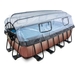EXIT Wood zwembad - 400 x 200 x 122 cm - met zandfilterpomp, trap en overkapping
