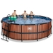 EXIT Wood zwembad - 427 x 122 cm - met zandfilterpomp, trap en overkapping 