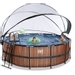 EXIT Wood zwembad - 427 x 122 cm - met zandfilterpomp, trap en overkapping 