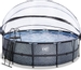 EXIT Stone zwembad - 450 x 122 cm - met zandfilterpomp, trap en overkapping 