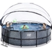 EXIT Stone zwembad - 450 x 122 cm - met zandfilterpomp, trap en overkapping
