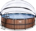 EXIT Wood zwembad - 450 x 122 cm - met zandfilterpomp, trap en overkapping 
