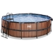EXIT Wood zwembad - 450 x 122 cm - met zandfilterpomp, trap en overkapping