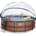 EXIT Wood zwembad - 450 x 122 cm - met zandfilterpomp, trap en overkapping