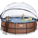 EXIT Wood zwembad - 488 x 122 cm - met zandfilterpomp, trap en overkapping