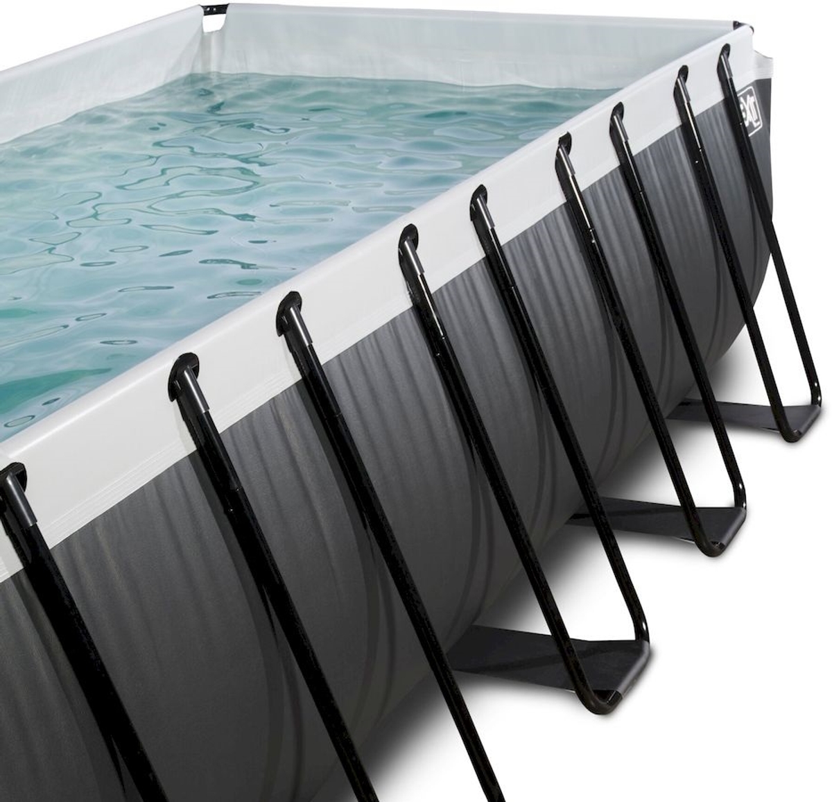 EXIT Black Leather zwembad - 540 x 250 x 122 cm - met zandfilterpomp, trap en overkapping 
