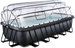 EXIT Black Leather zwembad - 540 x 250 x 122 cm - met zandfilterpomp, trap en overkapping 