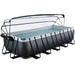 EXIT Black Leather zwembad - 540 x 250 x 122 cm - met zandfilterpomp, trap en overkapping