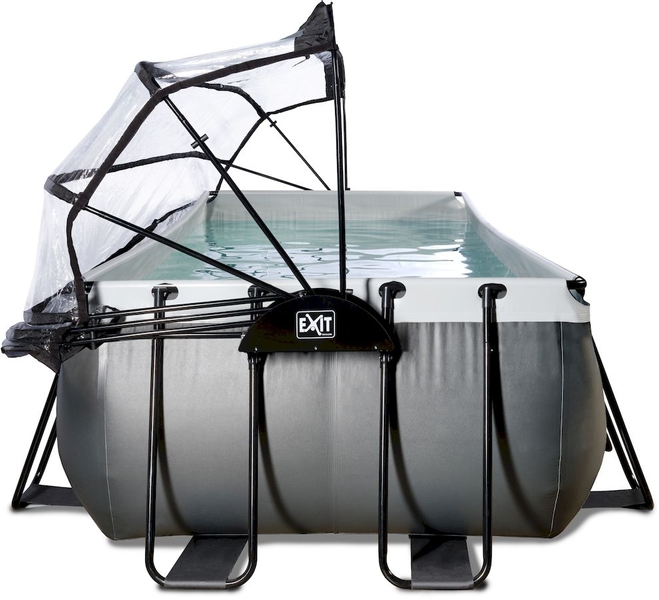 EXIT Black Leather zwembad - 540 x 250 x 122 cm - met zandfilterpomp, trap en overkapping