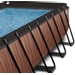 EXIT Wood zwembad - 540 x 250 x 122 cm - met zandfilterpomp, trap en overkapping