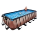 EXIT Wood zwembad - 540 x 250 x 122 cm - met zandfilterpomp, trap en overkapping