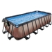 EXIT Wood zwembad - 540 x 250 x 122 cm - met zandfilterpomp, trap en overkapping