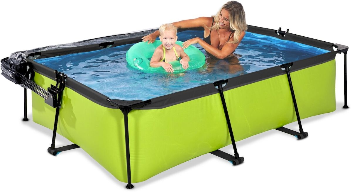 EXIT Lime zwembad - 220 x 150 x 65 cm - met filterpomp en overkapping 