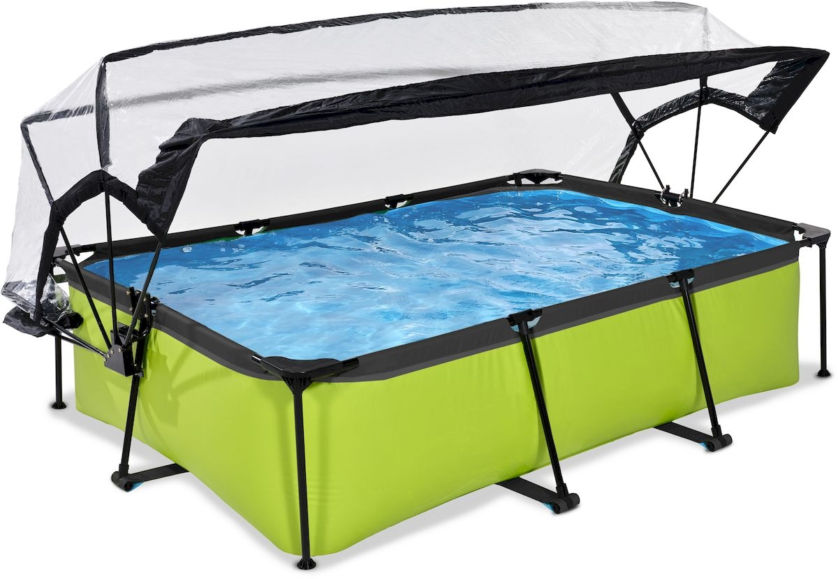 EXIT Lime zwembad - 220 x 150 x 65 cm - met filterpomp en overkapping 