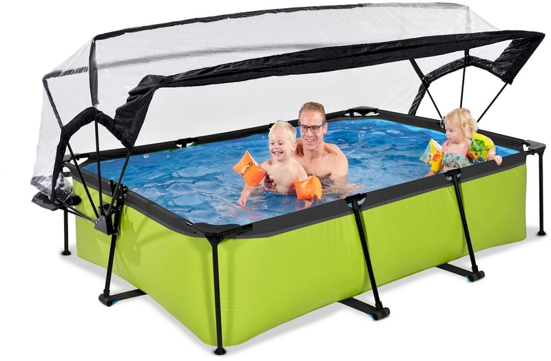 EXIT Lime zwembad - 220 x 150 x 65 cm - met filterpomp en overkapping 
