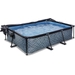 EXIT Stone zwembad - 220 x 150 x 65 cm - met filterpomp en overkapping 