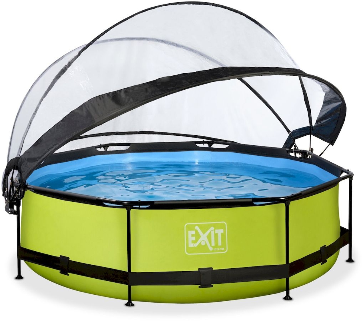EXIT Lime zwembad met filterpomp en overkapping open