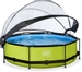 EXIT Lime zwembad met filterpomp en overkapping open