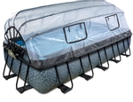 EXIT Stone zwembad - 540 x 250 x 100 cm - met zandfilterpomp, trap en overkapping