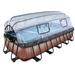 EXIT Wood zwembad - 540 x 250 x 100 cm - met zandfilterpomp, trap en overkapping