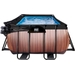 EXIT Wood zwembad - 540 x 250 x 100 cm - met zandfilterpomp, trap en overkapping