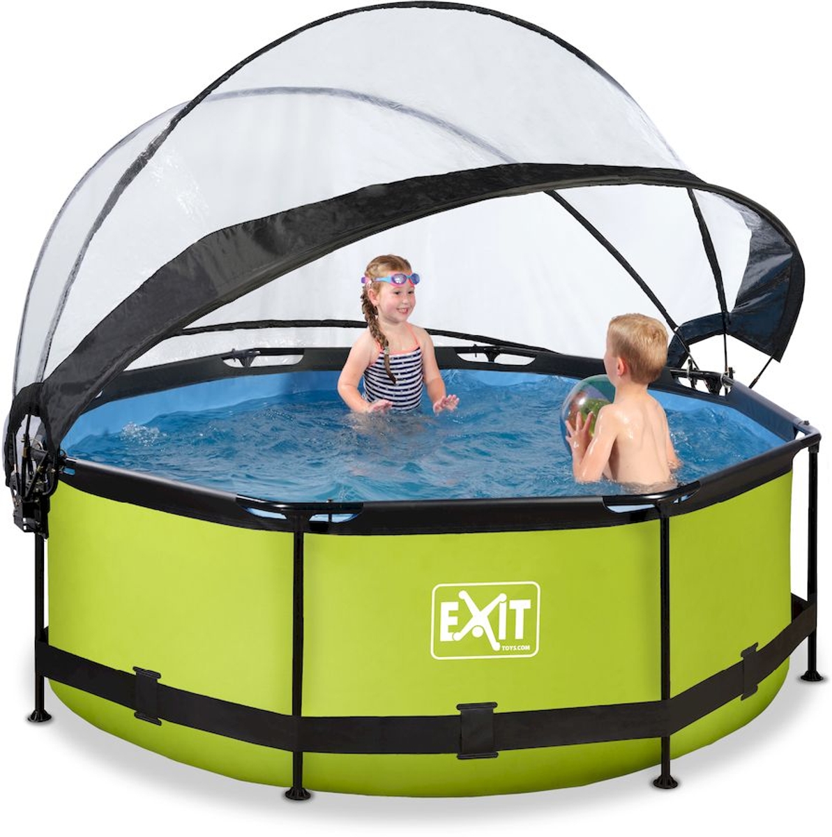 EXIT Lime zwembad - 244 x 76 cm - met filterpomp en overkapping 