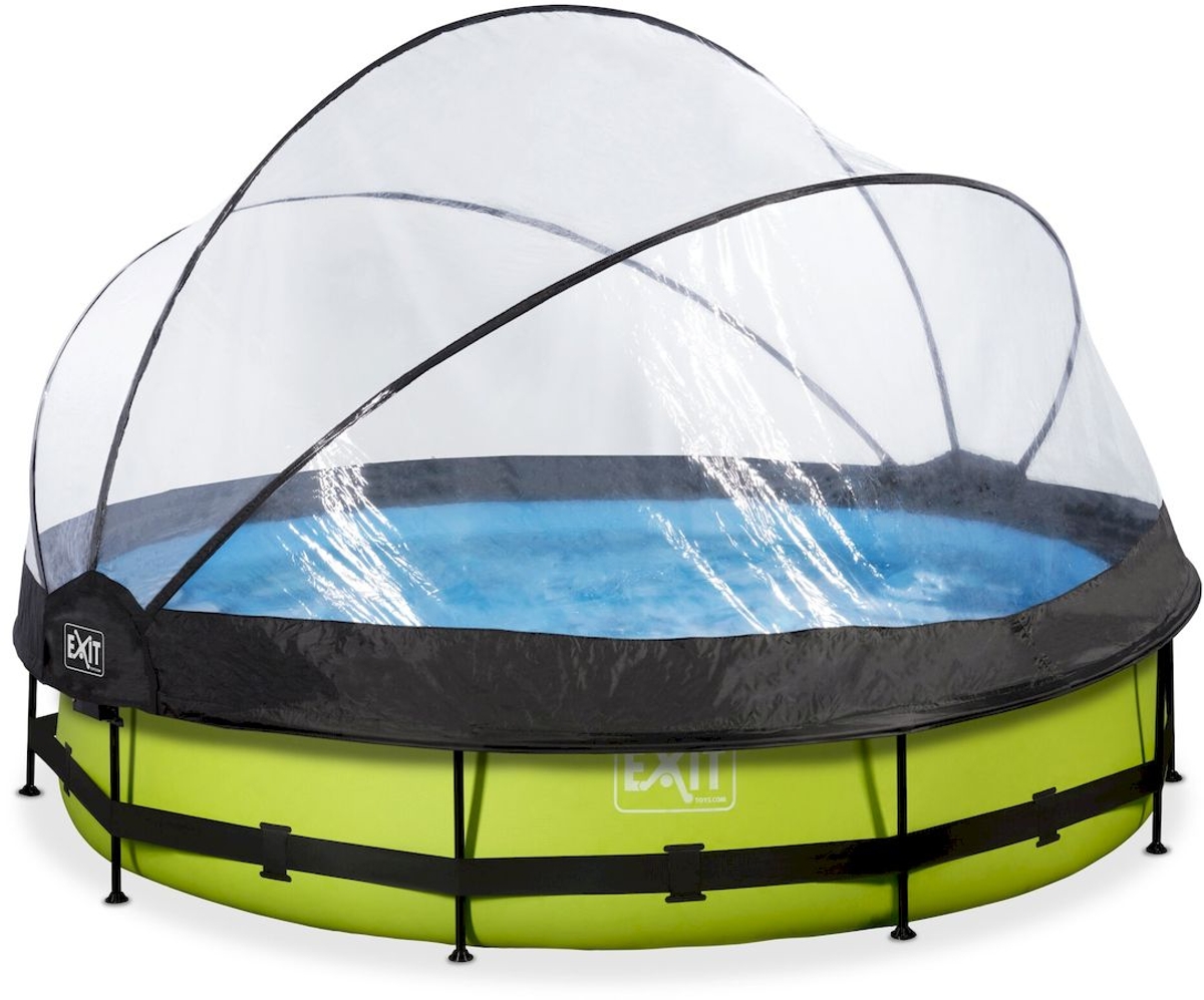 EXIT Lime zwembad - 360 x 76 cm - met filterpomp en overkapping dicht