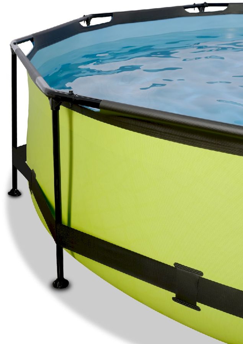EXIT Lime zwembad - 360 x 76 cm - met filterpomp en overkapping rand