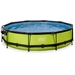 EXIT Lime zwembad - 360 x 76 cm - met filterpomp en overkapping open