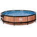 EXIT Wood zwembad - 360 x 76 cm - met filterpomp en overkapping open