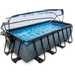 EXIT Stone zwembad - 400 x 200 x 100 cm - met zandfilterpomp, trap en overkapping