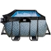 EXIT Stone zwembad - 400 x 200 x 100 cm - met zandfilterpomp, trap en overkapping
