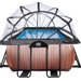 EXIT Wood zwembad - 400 x 200 x 100 cm - met zandfilterpomp, trap en overkapping