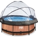 EXIT Wood zwembad - 244 x 76 cm - met filterpomp en overkapping