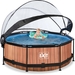 EXIT Wood zwembad - 244 x 76 cm - met filterpomp en overkapping