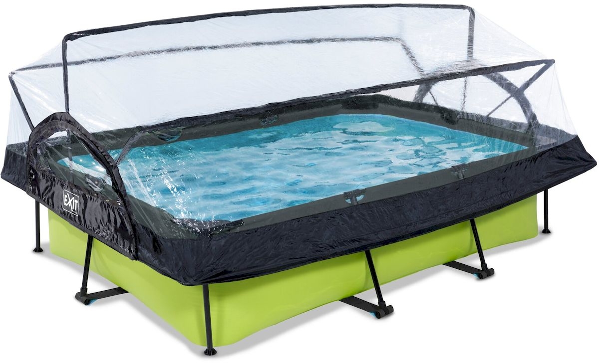 EXIT Lime zwembad - 300 x 200 x 65 cm - met filterpomp en overkapping dicht