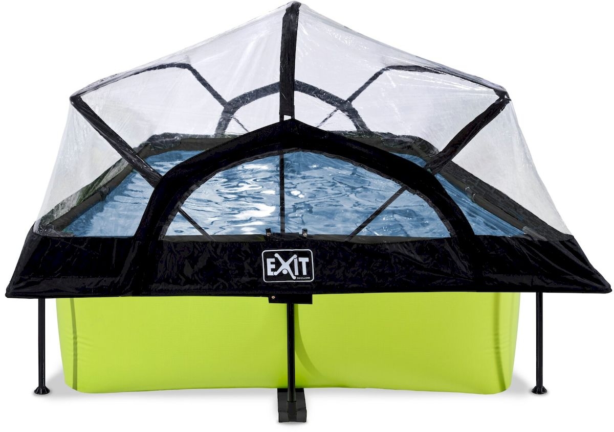 EXIT Lime zwembad - 300 x 200 x 65 cm - met filterpomp en overkapping zijkant dicht