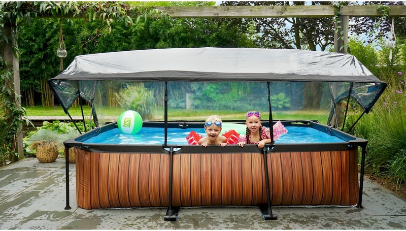 EXIT Lime zwembad - 300 x 200 x 65 cm - met filterpomp en overkapping sfeerbeeld tuin