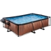 EXIT Wood zwembad - 300 x 200 x 65 cm - met filterpomp en overkapping open