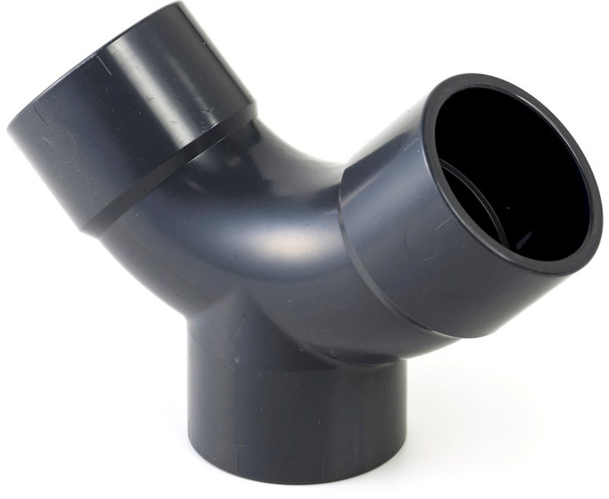Brijvoer Y-stuk 63mm vooraanzicht